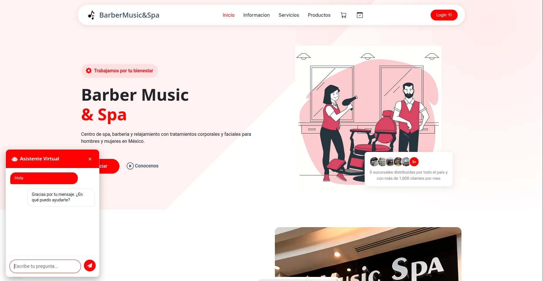 BarberMusicSpa — Full Stack